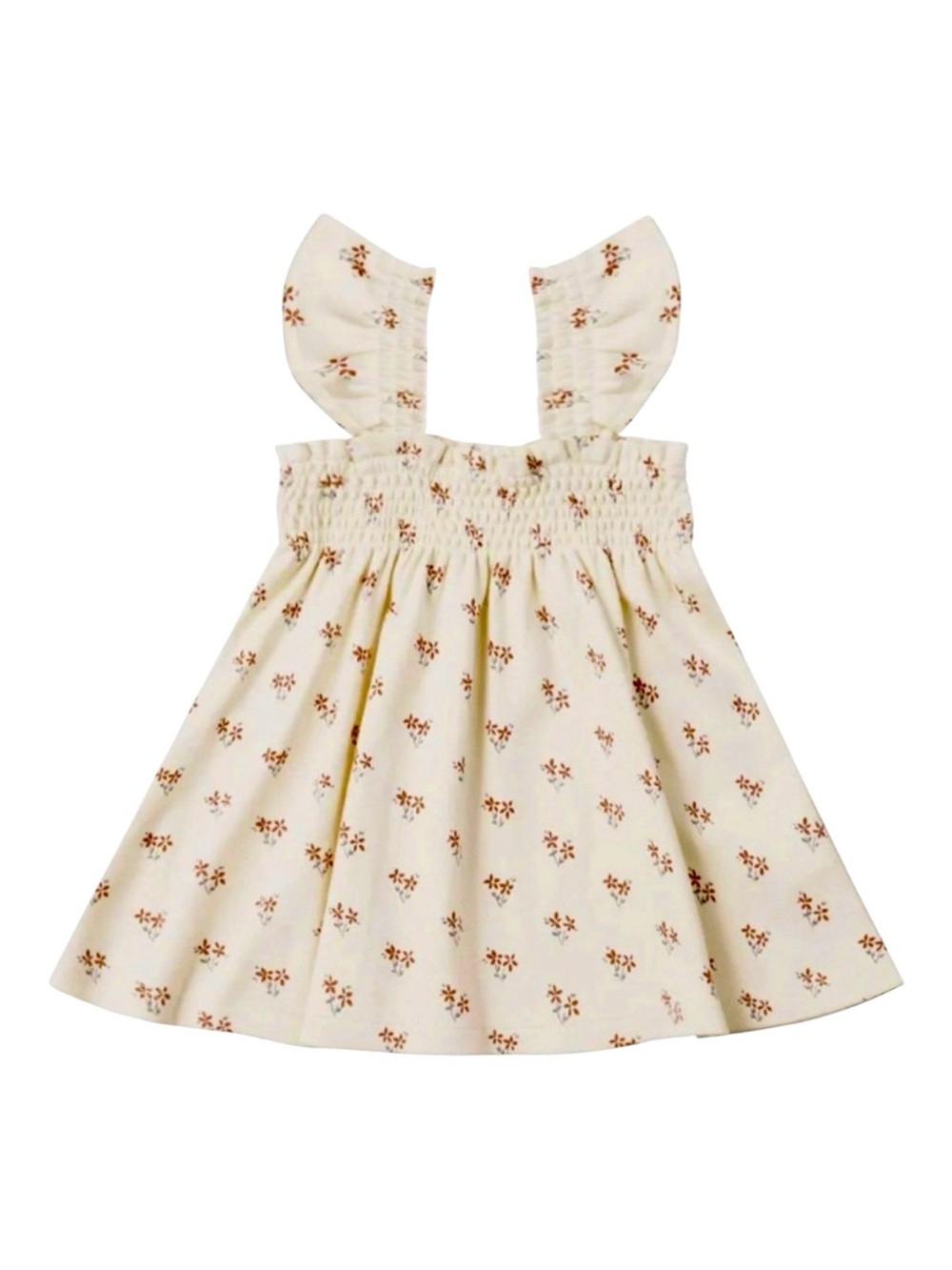 NWTS Quincy Mae Smocked Jersey Dress Set - Ivory Summer Flower size 3-6 months